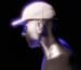 a white mannequin head wearing a baseball cap